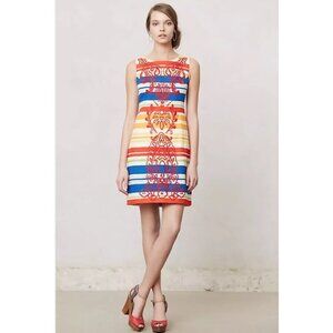 Anthropologie Banded Totem Shift Dress NWT 2 by Tabitha Stripe Embroidery Sheath